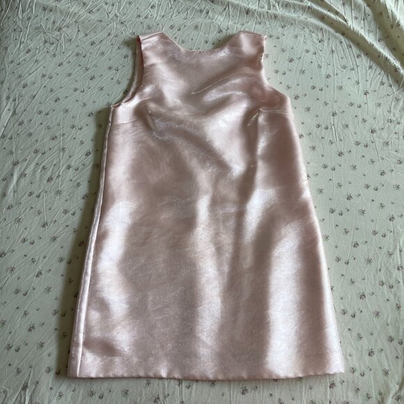 H&M Dresses & Skirts - H&M Mini Shift Dress Pink Satin Sleeveless Backless Bow Holiday Size Small HELSA